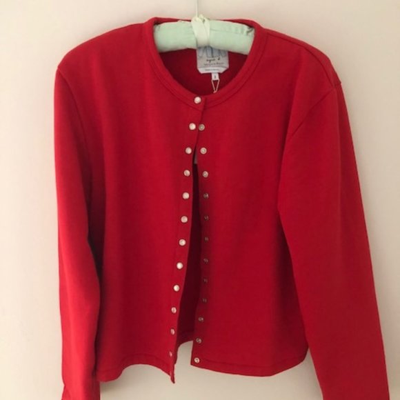 Agnes B. Tops - Agnes B. Classic Snap Cardigan Size 3 Red